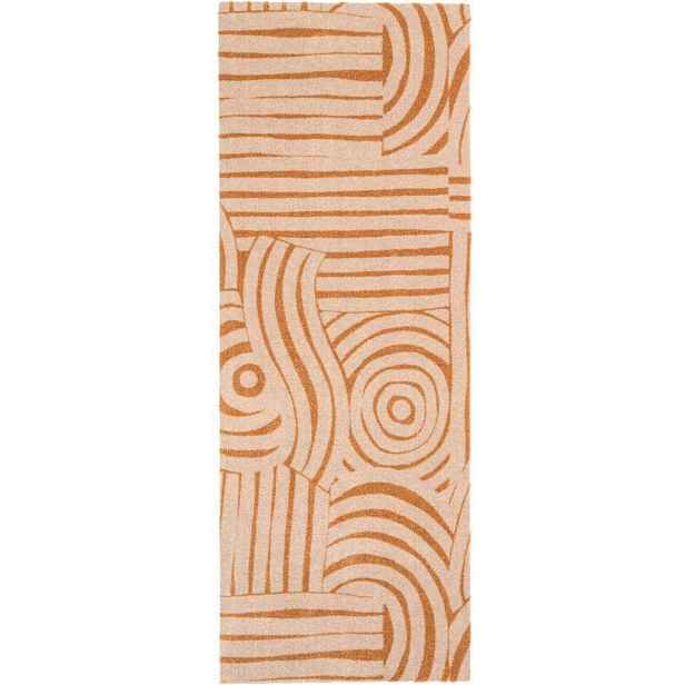 Oranžový koberec protiskluzový do kuchyně s krátkým vlasem 67 x 180 cm