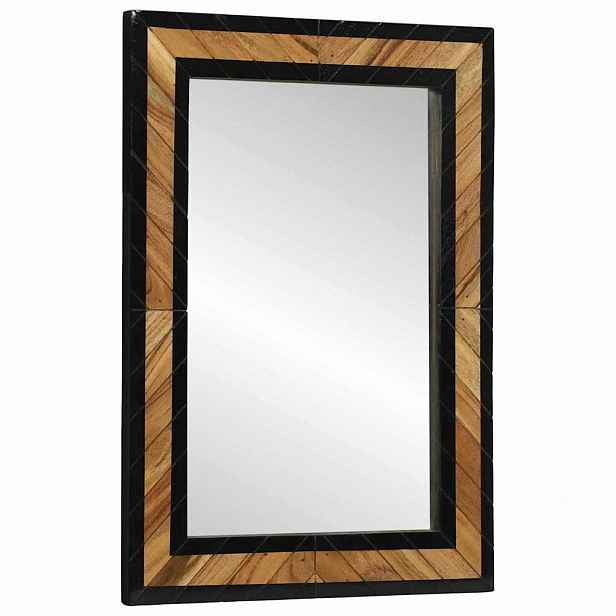 vidaXL Nástěnné zrcadlo Obdélníkový Černá a hnědá 70 x 2 x 70 cm
