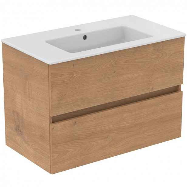 Ideal Standard Eurovit+ - Skříňka s umyvadlem, 55x80x44 cm, 2 zásuvky, přírodní dub R0574Y8
