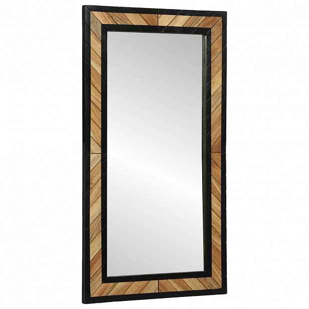 vidaXL Nástěnné zrcadlo Obdélníkový Černá a hnědá 50 x 2 x 90 cm