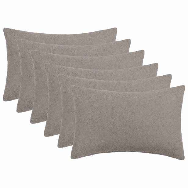 vidaXL Povlak na polštář 6 pcs HEERLEN Světle šedá 40 x 60 cm Bouclé