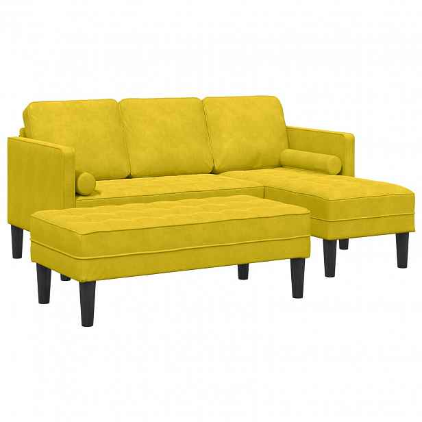 vidaXL Set pohovek 2 ks Žlutá Polyester