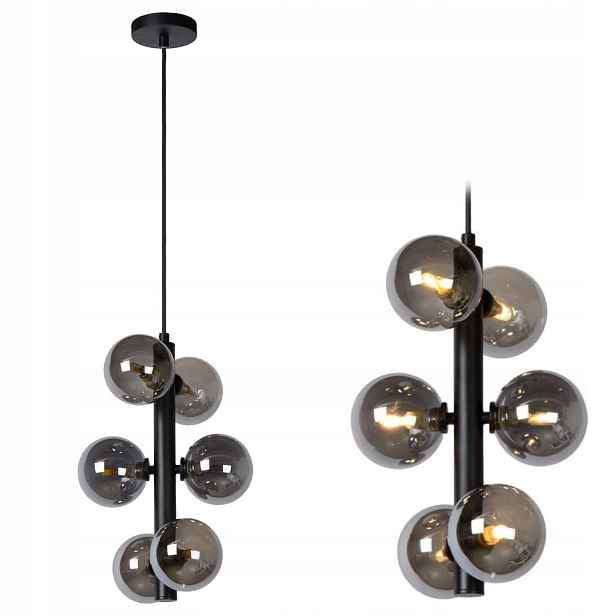 Závěsné Stropní Svítidlo Černá Klosze 6x25W G9 Moderní Industrial