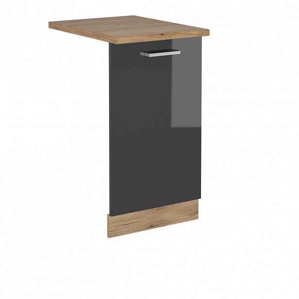 Vicco ČELNÍ PANEL MYČKY R-Line Antracitový vysoký lesk 45 cm , PD Dub