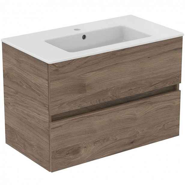Ideal Standard Eurovit+ - Skříňka s umyvadlem, 55x80x44 cm, 2 zásuvky, ořech R0574Y9