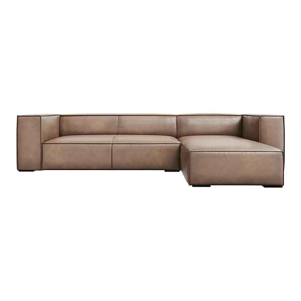 Světle hnědá kožená rohová pohovka (pravý roh) Madame – Windsor & Co Sofas