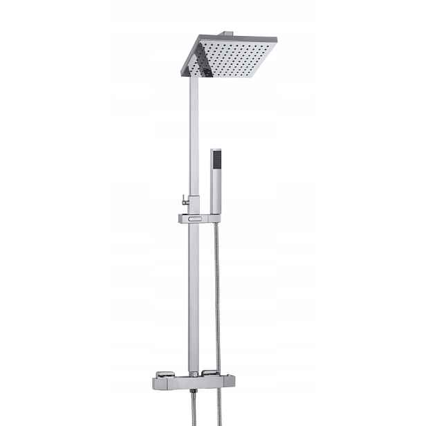 Termostatická Sprchová Baterie Chrom Sprchový Set Cube Slim