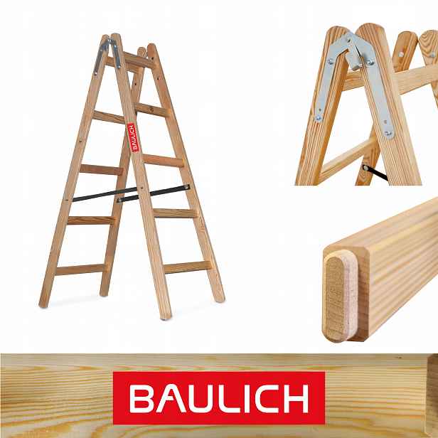 Žebřík 2x5 malířský, oboustranný, rozkládací, rozkládací Baulich