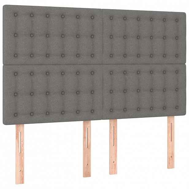vidaXL Čelo postele tmavě šedé 144x5x118/128 cm látkové