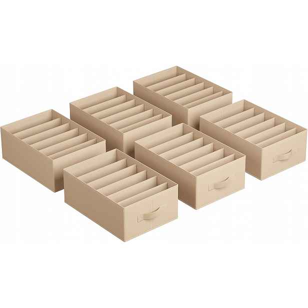 Organizační krabice do skříně 6 ks 42x30x17 cm béžová Songmics