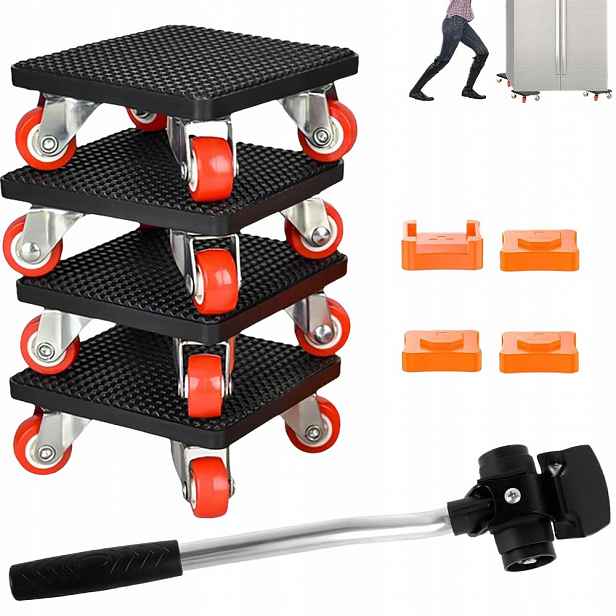 Sada Pro Přepravu Posouvání Nábytku Zvedák 500 kg Sada 5-EL.