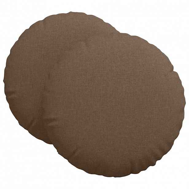 vidaXL Polštáře na sedadla 2 ks Textil Hnědá Ø80 x 29 cm
