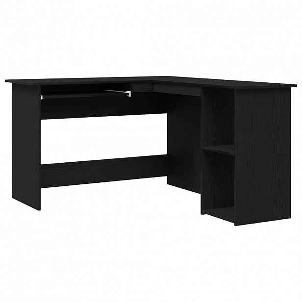vidaXL Rohový psací stůl Černý dub 120 x 140 x 75 cm Kompozitní dřevo