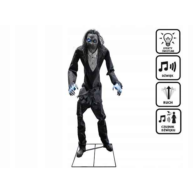 Dekorace Duch Přízrak 230 cm Halloween animovaná
