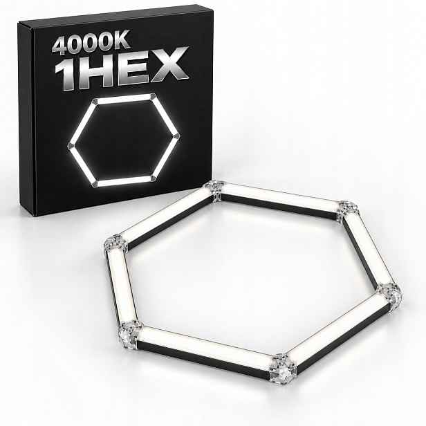 Dílenský stropní svítidlo Led černý Hexagon 1 42W 92x79 Cm 4000K stropní