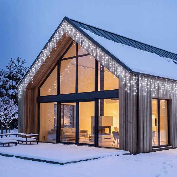 Led vánoční závěs rampouchy, 400 Led, 20m, IP44, studená bílá