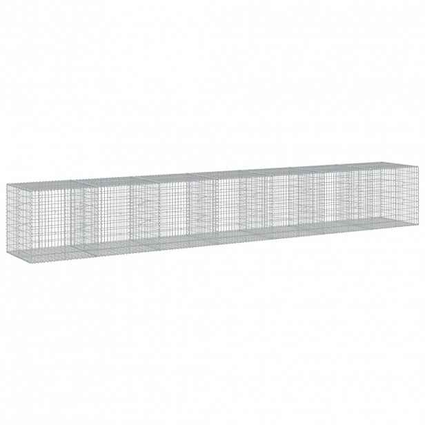 vidaXL Gabionový koš s víkem 700 x 100 x 100 cm pozinkované železo