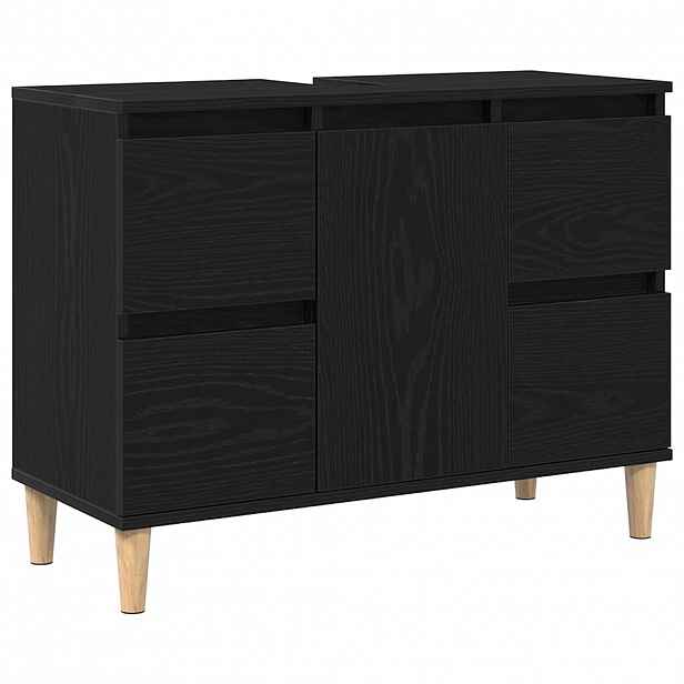 vidaXL Skříňka pod umyvadlo Černý dub 80 x 33 x 60 cm Kompozitní dřevo
