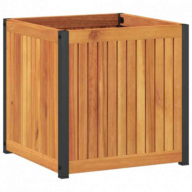 vidaXL Zahradní truhlík 45 x 45 x 44 cm masivní akáciové dřevo a ocel