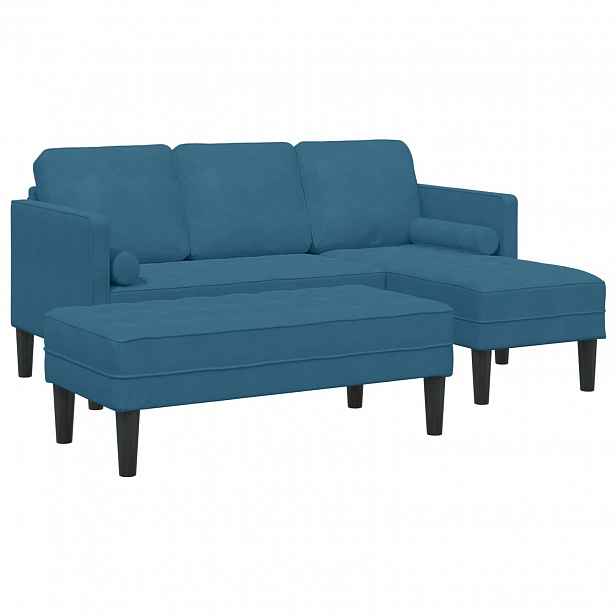 vidaXL Set pohovek 2 ks Modrá Polyester