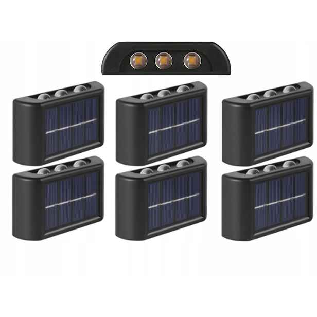 6 x Led fasádní lampa Solar Senzor Den/Noc