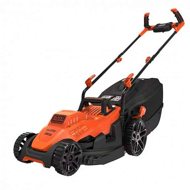 BLACK+DECKER - Elektrická sekačka na trávu 1400 W, záběr 34 cm BEMW461BH-QS