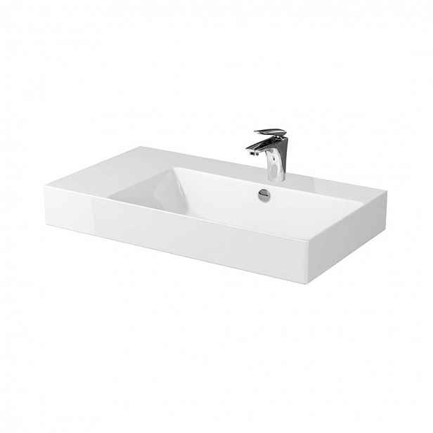 Cersanit Inverto - Umyvadlo, 81x46 cm, s přepadem, otvor pro baterii, bílá K671-016