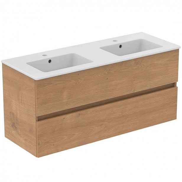 Ideal Standard Eurovit+ - Skříňka s dvojumyvadlem, 55x120x44 cm, 2 zásuvky, přírodní dub R0576Y8