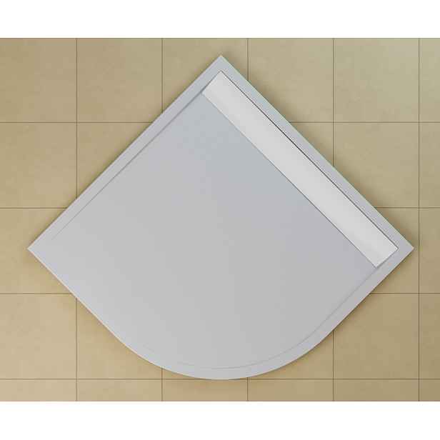 SanSwiss WIR 55 090 04 04 Sprchová vanička čtvrtkruhová 90×90 cm bílá, kryt bílý, skládá se z WIR 55 090 04 a BWI 090 04 04