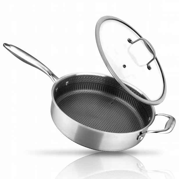 Hluboká Pánev Na Hluboké Smažení Z Oceli Nutrichef S Poklicí 28 CM