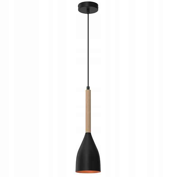 Luminex Závěsné svítidlo Černé/Zlaté E27 15W Muza Kov/Dřevo