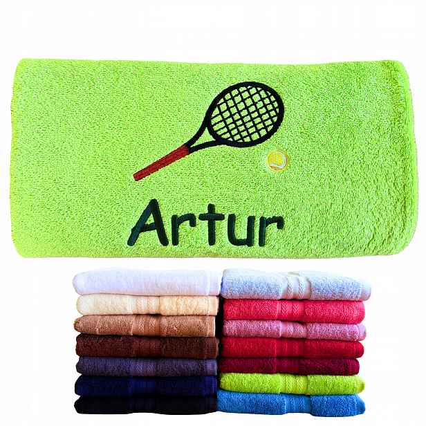 Ručník Dárek Pro Fanouška Tenisu, Tenistku, Tenistku, Trenérku, Tenis, Zemní