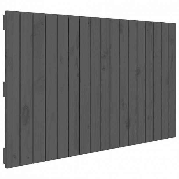 vidaXL Nástěnné čelo postele šedé 108 x 3 x 60 cm masivní borové dřevo