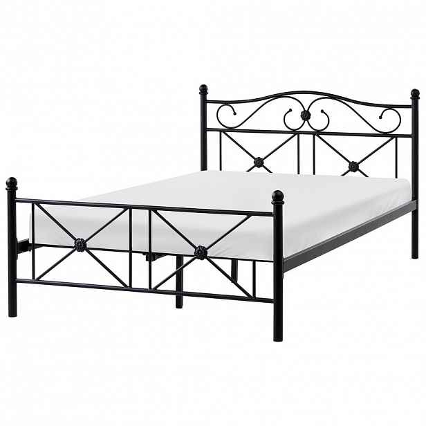 Beliani POSTEL s roštem 120/200 cm Černá Rodez