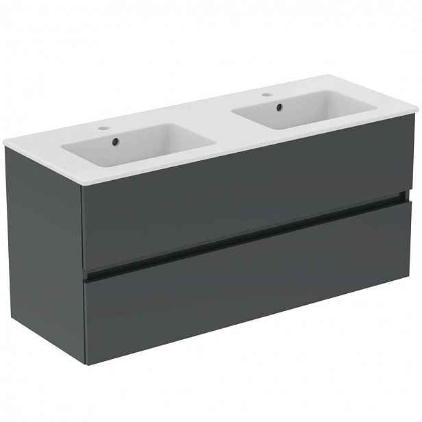Ideal Standard Eurovit+ - Skříňka s dvojumyvadlem, 55x120x44 cm, 2 zásuvky, tmavě šedá R0576TI