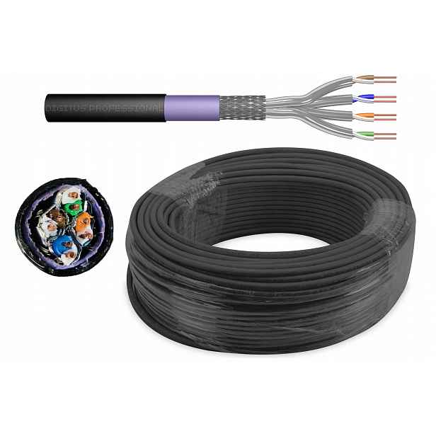 Internetový kabel Lan venkovní zemní AWG23 Sftp kat.7 drát 100 m