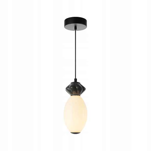 Italux Závěsná lampa Art Deco Balos Černá Led 7W Sklo/Keramika