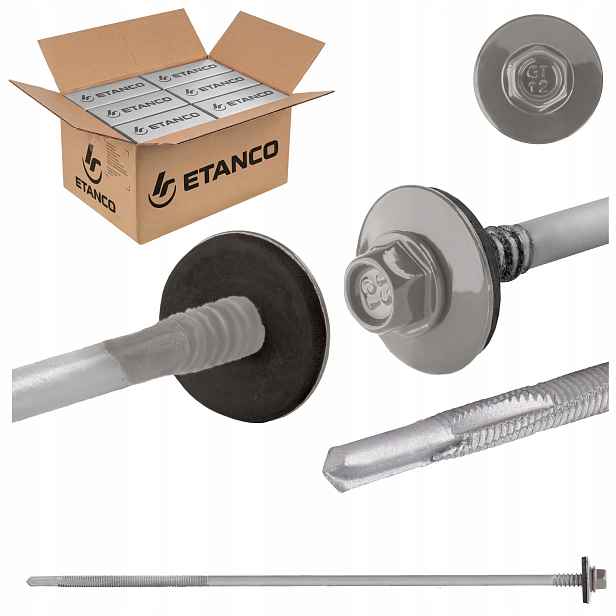Šrouby do sendvičové desky 230 mm Ral 9007 600 ks pro kov Etanco GTR12