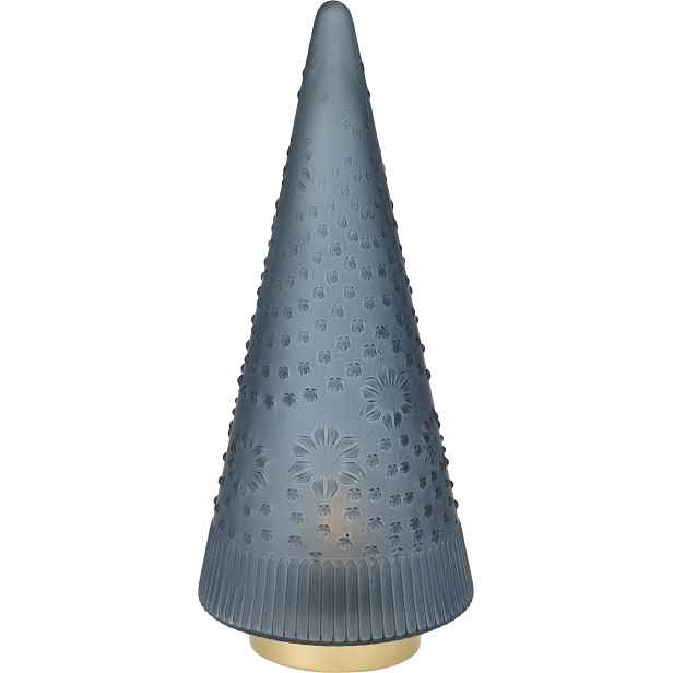 Vánoční stromek skleněný s Led diodami, 37cm, modrá