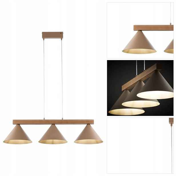 Závěsná lampa Deco béžová, moderní, jemné světlo nad postelí Sigma Lighting