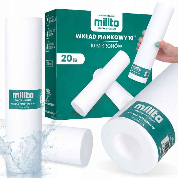 20 x Filtr Vody Filtrační Pěnová Vložka 10 mikronů Polypropylenová G3-M
