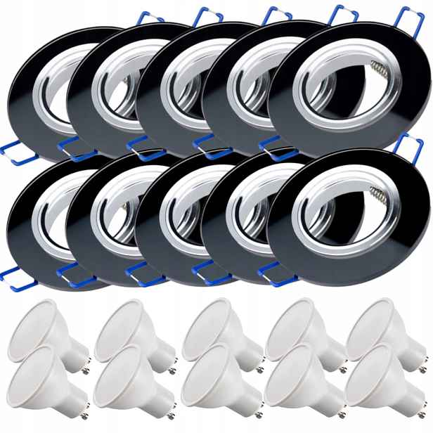 10 x Skleněná Stropní Lampa Zapuštěná Do Stropu Křišťál Led Žárovky 5W