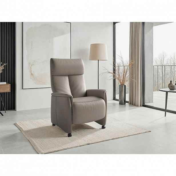 Sit & More RELAXAČNÍ KŘESLO, kůže, šedá