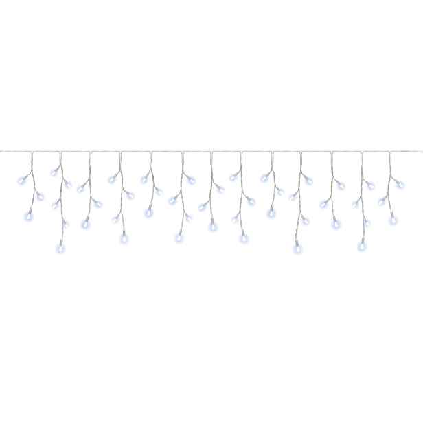 Easy Fix venkovní LED rampouchy, světelné, 300 × 50 cm, ledově bílá, 114 diod, bílý kabel, IP67, prodlužovací