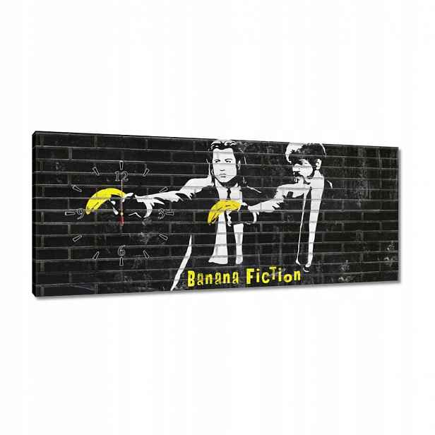 Hodiny 100x40 Banksy Banana Fiction