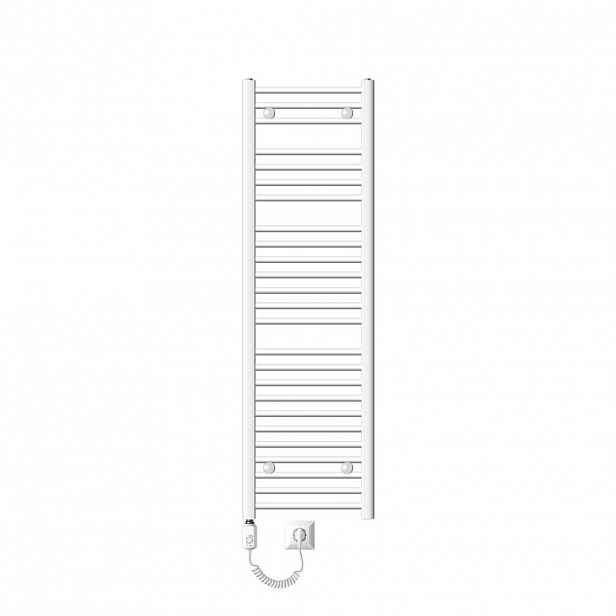 LuxeBath ELEKTRICKÝ koupelnový radiátor Sahara 400 x 1500 mm, bílý, zakřivený, s topným tělesem 900 W
