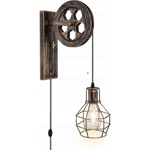 Nástěnná lampa Industriální styl Vintage Loft Retro 50 cm Hnědá E27