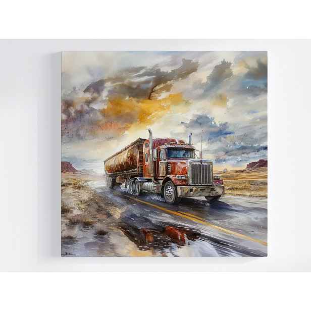 Obraz Na Plátně Plátno Auto Nákladák Cierňák Transport 60x60