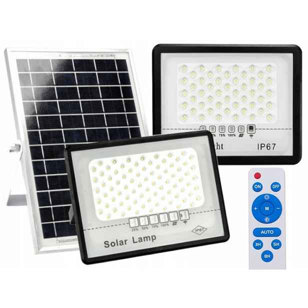 Solární halogenový zářič 60W Panel Solar Dálkový Ovladač