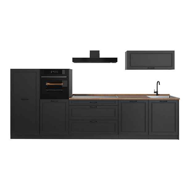 Vicco KUCHYŇSKÝ KOUT R-Line, Antracitový venkovský dům/Antracit, 340 cm pracovná doska Dub Goldkraft